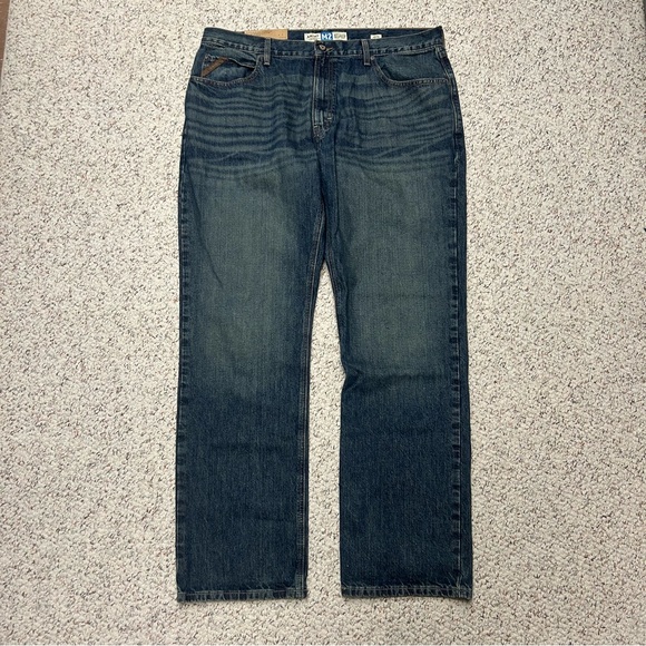 Ariat Legacy M2 Jeans 40x34 Blue Traditional Relaxed Boot Cut Workwear Western - Picture 3 of 8